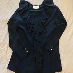 GUCCI Black Ruffle Top